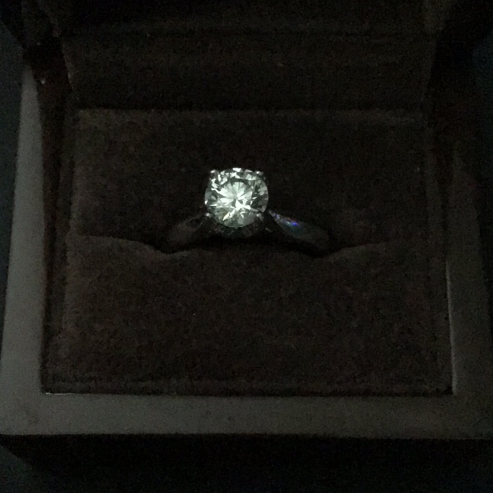 White gold engagement ring.